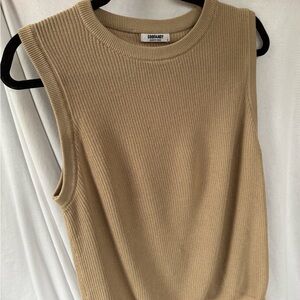 Women's Tan Sleeveless Top